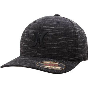 Mens fitted baseball cap flexfit stretch hat curved brim black casual sports cap